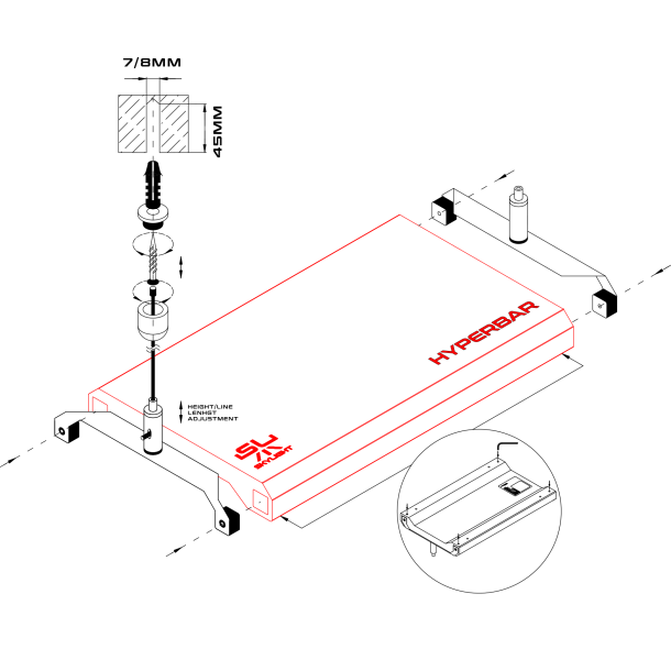 Skylight Hyperbar hanging kit
